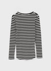 Palky Stripe U-Neck Long Sleeve Tee