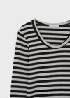 Palky Stripe U-Neck Long Sleeve Tee