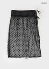 Mipyren Sheer Dot Wrap Skirt