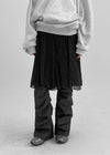 Okins Dot Flare Midi Skirt