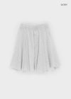 Okins Dot Flare Midi Skirt