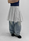 Okins Dot Flare Midi Skirt