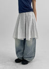 Okins Dot Flare Midi Skirt