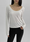 Litkill Dot U-Neck Long Sleeve Tee