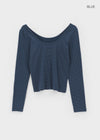Litkill Dot U-Neck Long Sleeve Tee