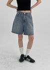 Lakuo Washed Denim Shorts
