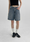Lakuo Washed Denim Shorts