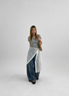 Remma Sheer Button Layered Wrap Skirt