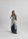 Remma Sheer Button Layered Wrap Skirt