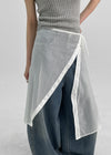 Remma Sheer Button Layered Wrap Skirt