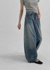 Tels Stud Summer Wide Denim Pants