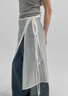Remma Sheer Button Layered Wrap Skirt