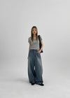 Tels Stud Summer Wide Denim Pants