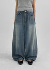 Tels Stud Summer Wide Denim Pants