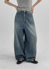 Tels Stud Summer Wide Denim Pants