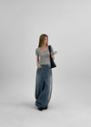 Tels Stud Summer Wide Denim Pants