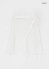 Remma Sheer Button Layered Wrap Skirt
