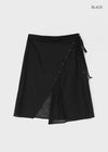 Remma Sheer Button Layered Wrap Skirt