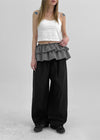 Lurtom Striped Tiered Skirt