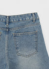 [B-DENIM] CUTTING HALF SHORTS 043