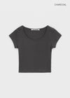 [B-BASIC] Cool Standard U-neck Crop Short Sleeve T-shirt (2SIZE)