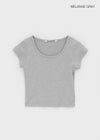[B-BASIC] Cool Standard U-neck Crop Short Sleeve T-shirt (2SIZE)