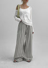[MADE] Polyp Linen Stripe Banding Pants