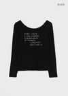 Pollem Lettering Off-Shoulder Long Sleeve