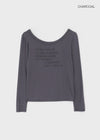 Pollem Lettering Off-Shoulder Long Sleeve