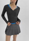 Snapfit Snap Colorblock Long Sleeve Tee
