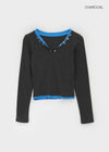 Snapfit Snap Colorblock Long Sleeve Tee