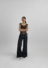 Kaying Raw Wide Bootcut Denim Pants