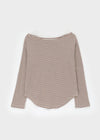 Micho Stripe Off-Shoulder Long Sleeve Tee
