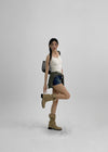 Lailin Cutting Denim Shorts