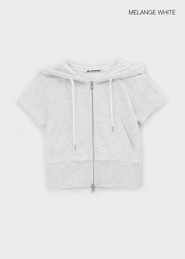 [B-BASIC] Airswet Slim Short Sleeve Hood Zipup