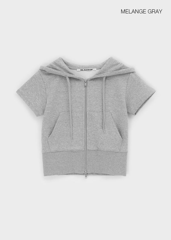 [B-BASIC] Airswet Slim Short Sleeve Hood Zipup