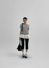 Muchiko Slit Banding Capri Pants