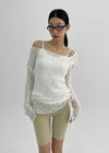 Dalki Off-Shoulder Loose Summer Knit (Belt Set)