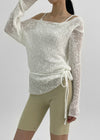 Dalki Off-Shoulder Loose Summer Knit (Belt Set)