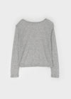 Limisin Hole Shoulder Knit Linen Long Sleeve Tee
