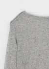 Limisin Hole Shoulder Knit Linen Long Sleeve Tee