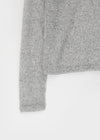 Limisin Hole Shoulder Knit Linen Long Sleeve Tee