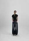 Elton Summer Washing Wide Denim Pants