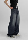 Elton Summer Washing Wide Denim Pants