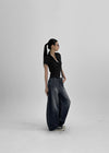 Elton Summer Washing Wide Denim Pants