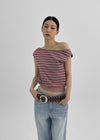 Ralba Stripe Draped Sleeveless