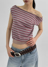 Ralba Stripe Draped Sleeveless