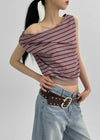 Ralba Stripe Draped Sleeveless