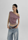 Ralba Stripe Draped Sleeveless