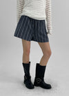 [MADE] Polyp Linen Stripe Banding Shorts
